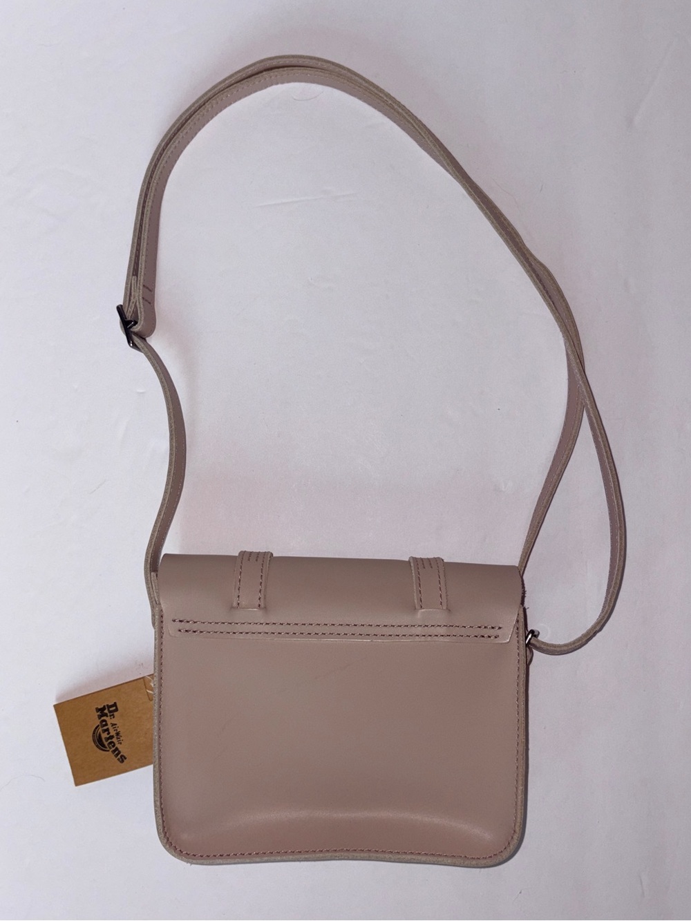 Dr. Martens Leather 7” Satchel Crossbody Bag Taupe NWT - Picture 3 of 6
